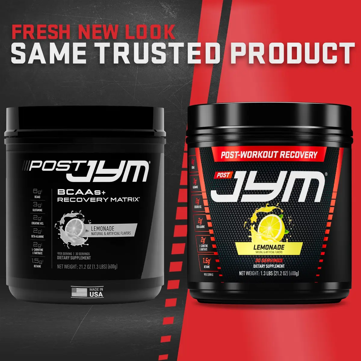 JYM Supplement Science Post JYM BCAAs+ Recovery Matrix, Lemonade | Creatine HCl, 21.2 Oz, Unisex - view 2