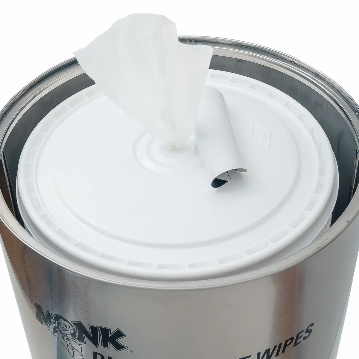 Monk Disinfecting Wipes Stainless Steel Stand W/Built-in Trash Can | Durable, Attractive Design for Gym & Home - view 2