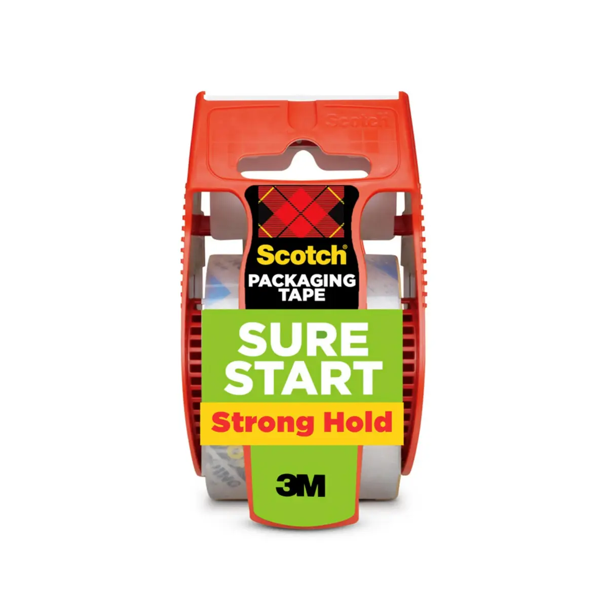Scotch Sure Start Shipping Packaging Tape 1.88" x 22.2 yd | Quiet Unwind, No Splitting, Clear, 1 Dispensered Roll - main product image