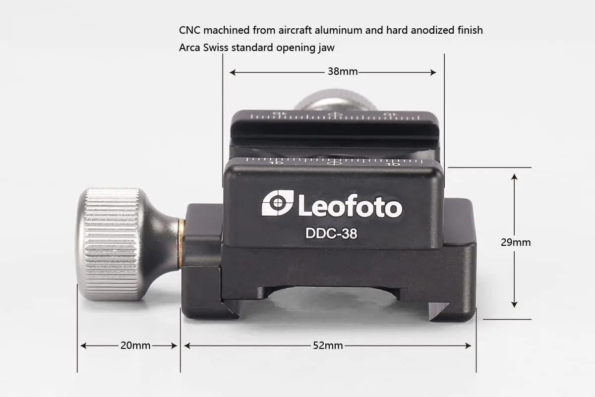 LEOFOTO 38mm DDC-38 Twin/Double Clamp Set | Arca Compatible Camera Support Clamp - view 3