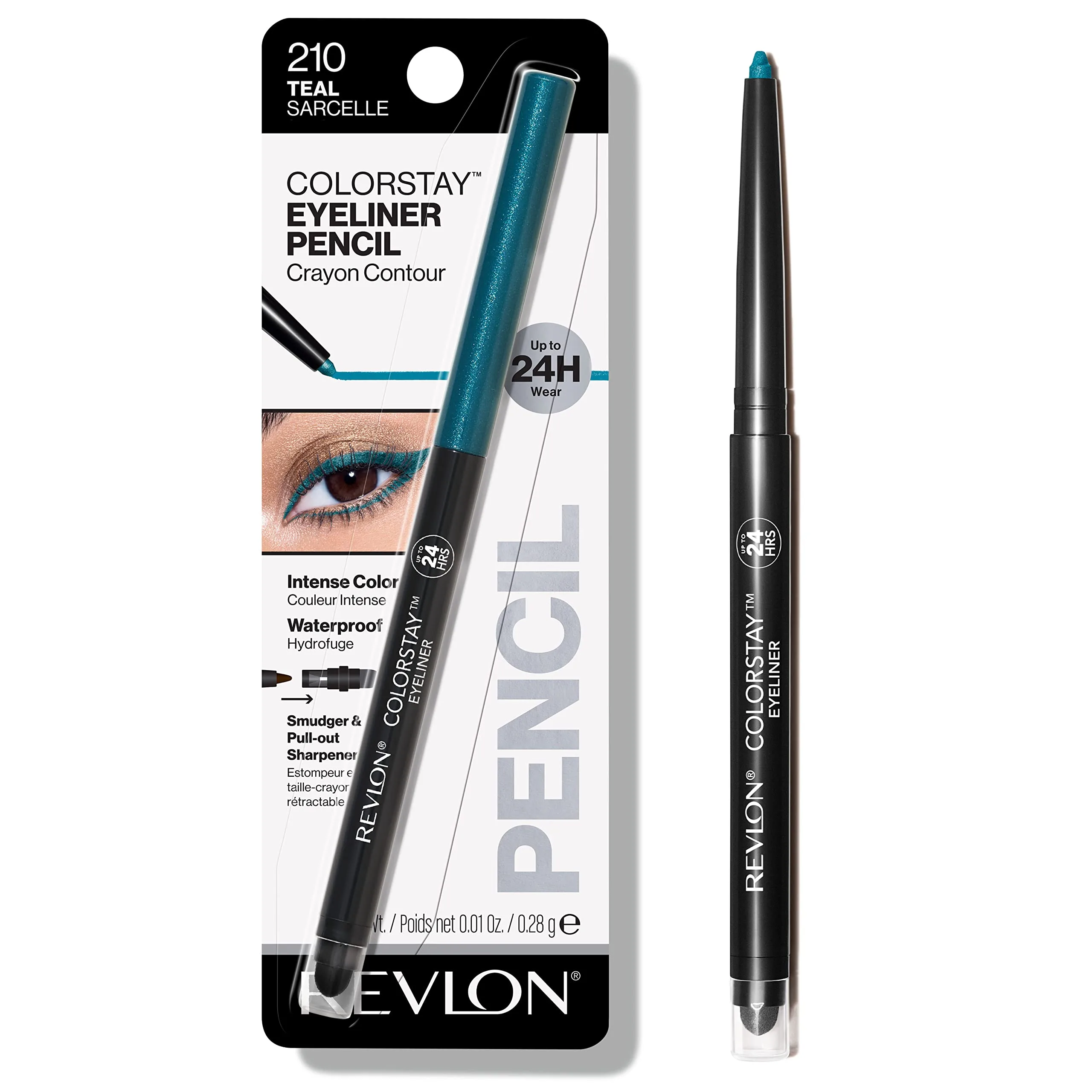 Revlon ColorStay Waterproof Eyeliner Pencil Teal | Longwear Smudge-Proof Eye Makeup - main product image