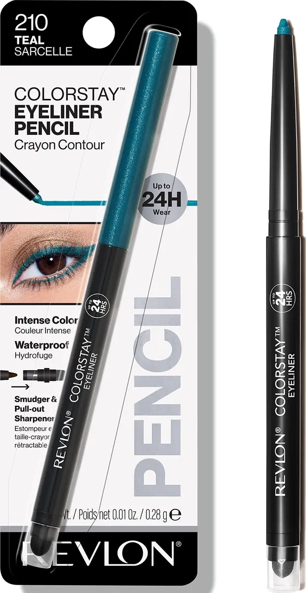 Revlon ColorStay Waterproof Eyeliner Pencil Teal 0.28g (0.01 oz) | Ophthalmologist Tested for Sensitive Eyes - main product image