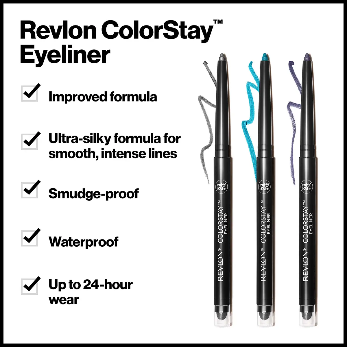 Revlon ColorStay Waterproof Eyeliner Pencil Teal 0.28g (0.01 oz) | Ophthalmologist Tested for Sensitive Eyes - view 3