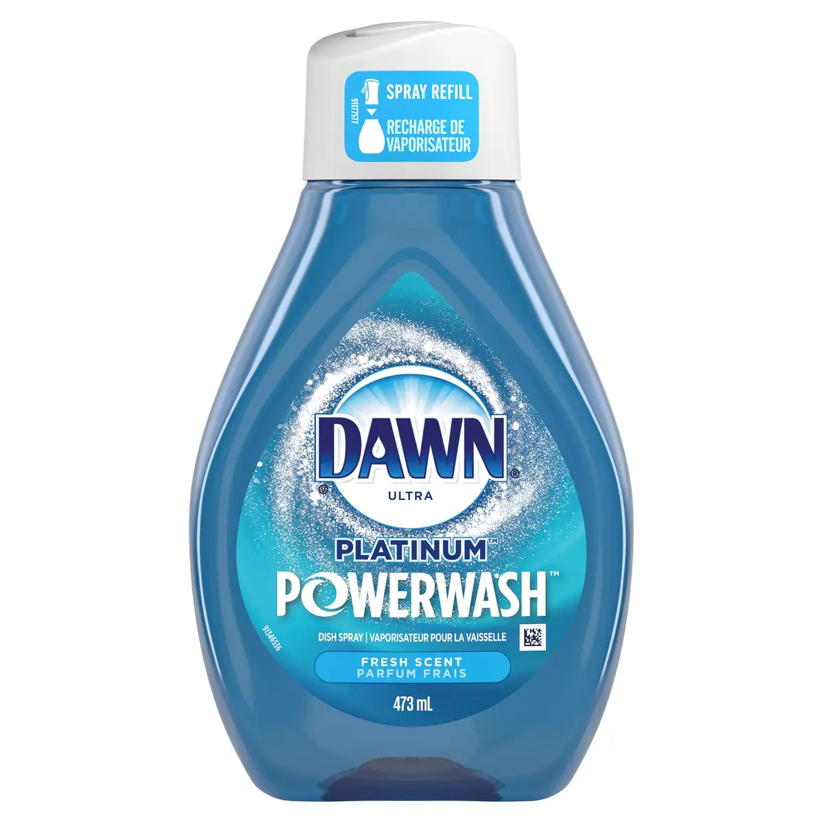 Dawn Platinum Powerwash Dish Spray Fresh Scent Refill 473ml (16 Fl Oz) | Grease Cleaning Power - main product image