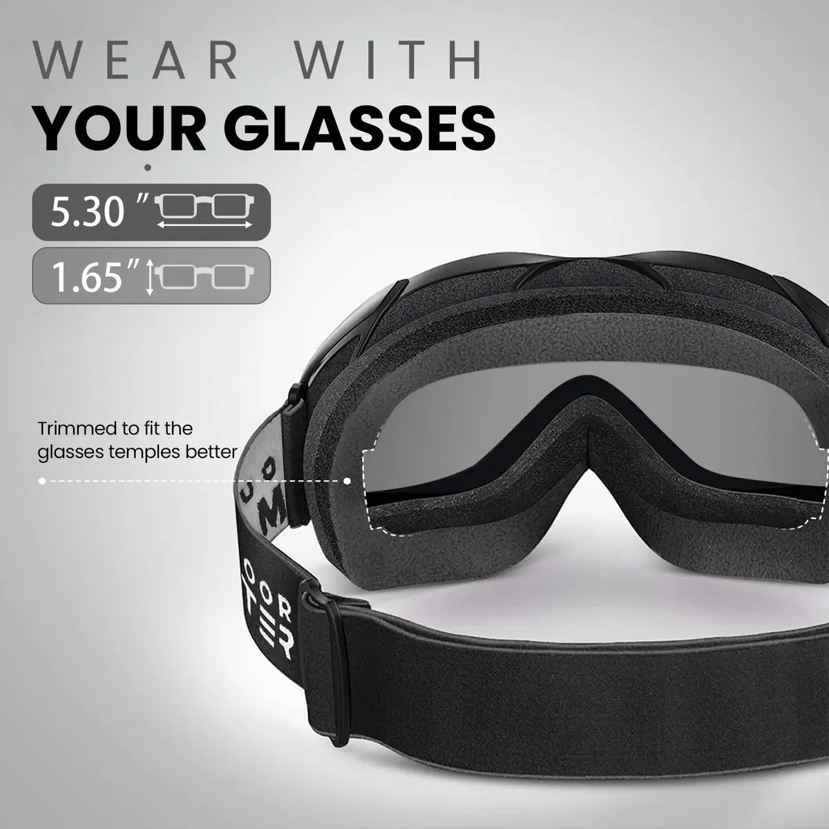 OutdoorMaster OTG Ski Goggles with Anti-Fog UV400 Protection for Men, Women & Youth | Helmet Compatible - view 3