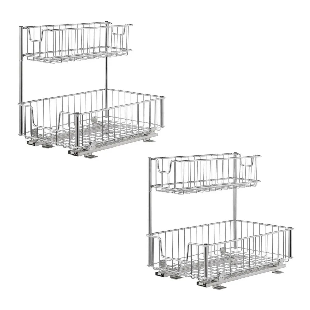 TRINITY Sliding Undersink and Cabinet Organizer with 2 Baskets | Max 50 lbs Capacity, 11.5" W x 17.75" D x 16" H - view 2