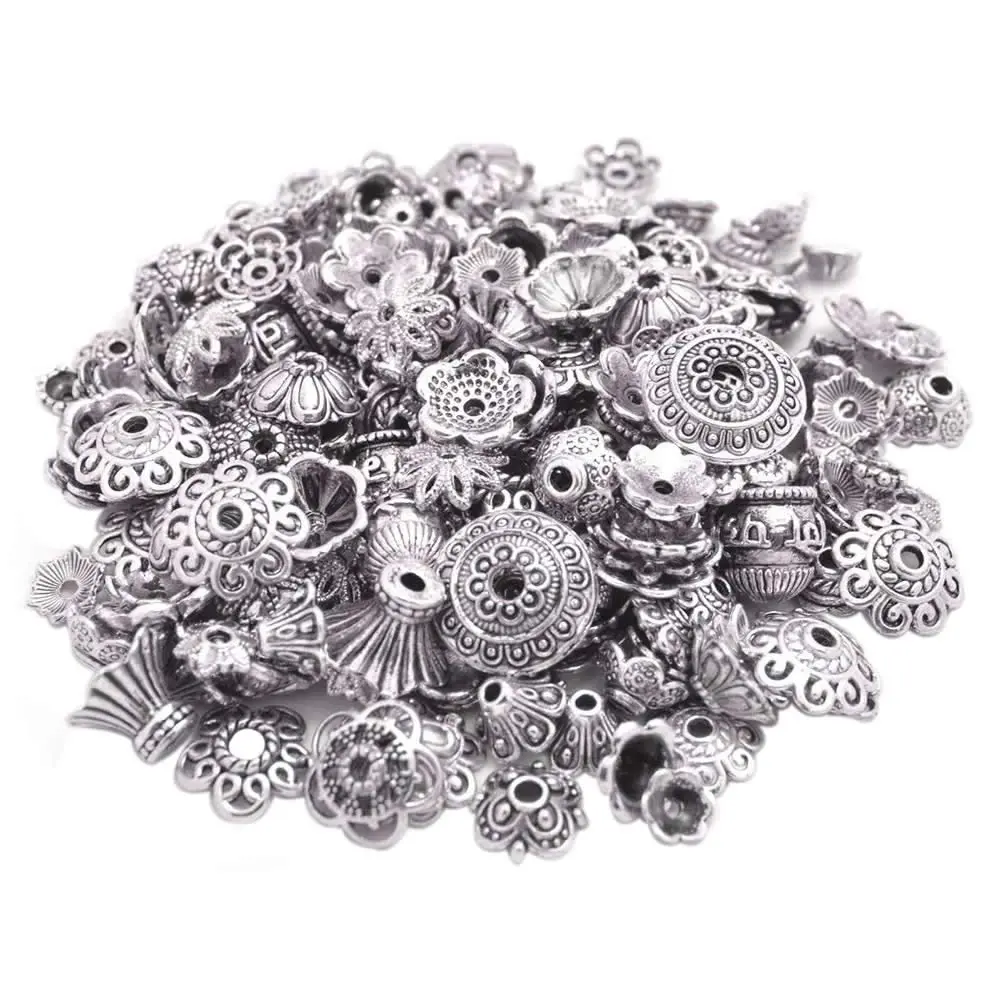 BronaGrand Bali Style Jewelry Bead Caps 6-15mm | Exotic Silver Mix for Jewelry Making - main product image