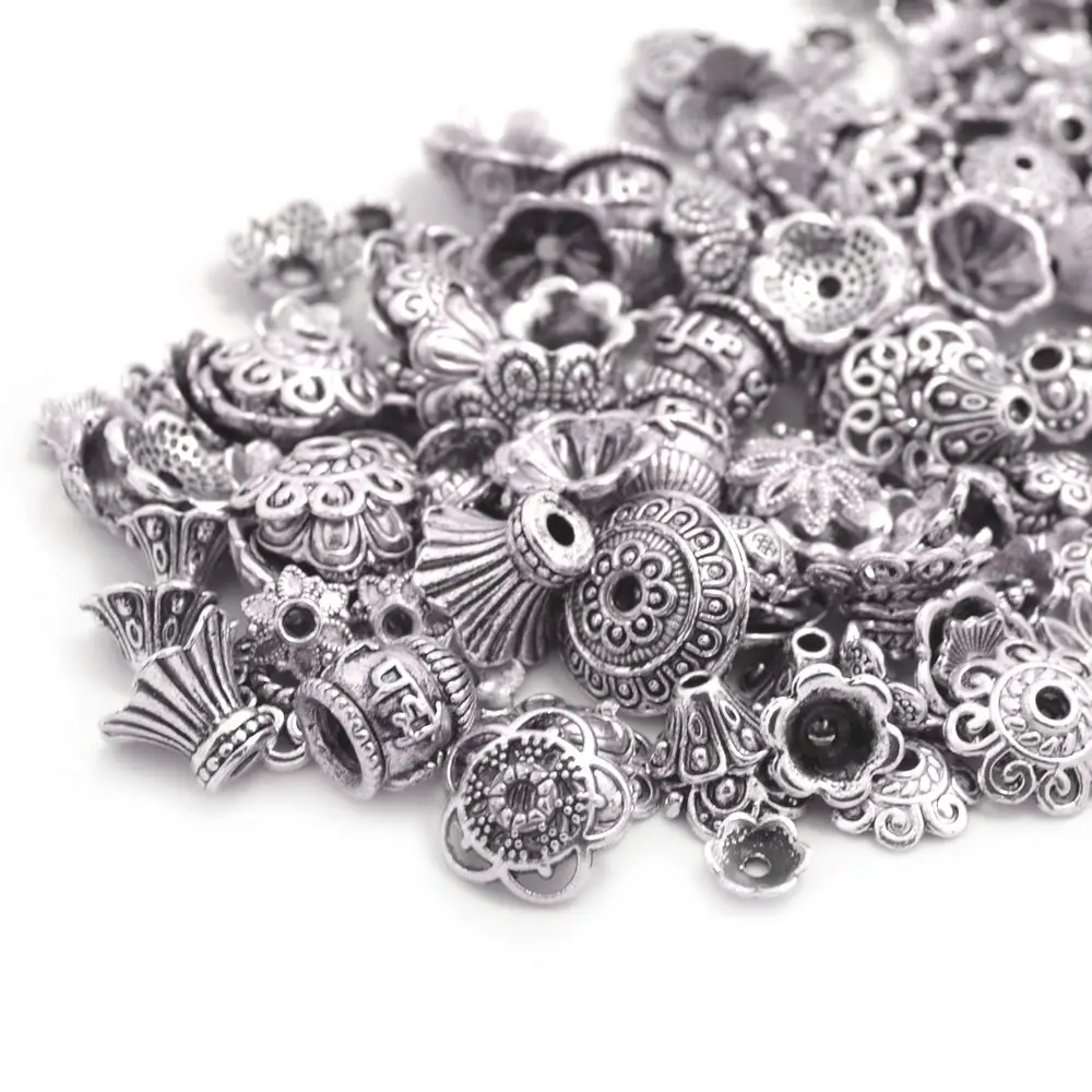 BronaGrand Bali Style Jewelry Bead Caps 6-15mm | Exotic Silver Mix for Jewelry Making - view 3