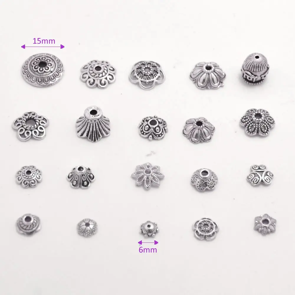 BronaGrand Bali Style Jewelry Bead Caps 6-15mm | Exotic Silver Mix for Jewelry Making - view 4