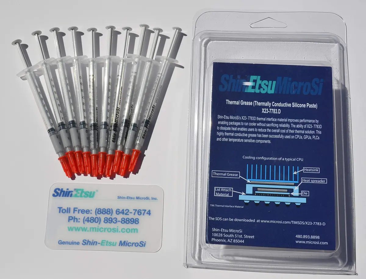 Shin-Etsu X23-7783D Thermal Grease 10x0.5g Syringes | High Performance Thermal Conductivity 6.0 W/mK - main product image