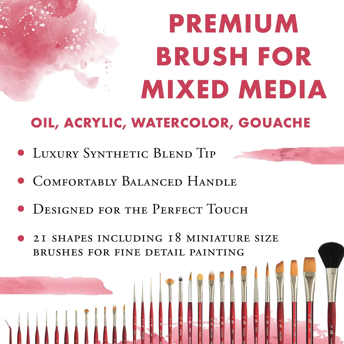 Princeton Velvetouch Series 3950 Paint Brush 2 inch | Synthetic Multi-Media Brush with Velvetouch Handle - view 2