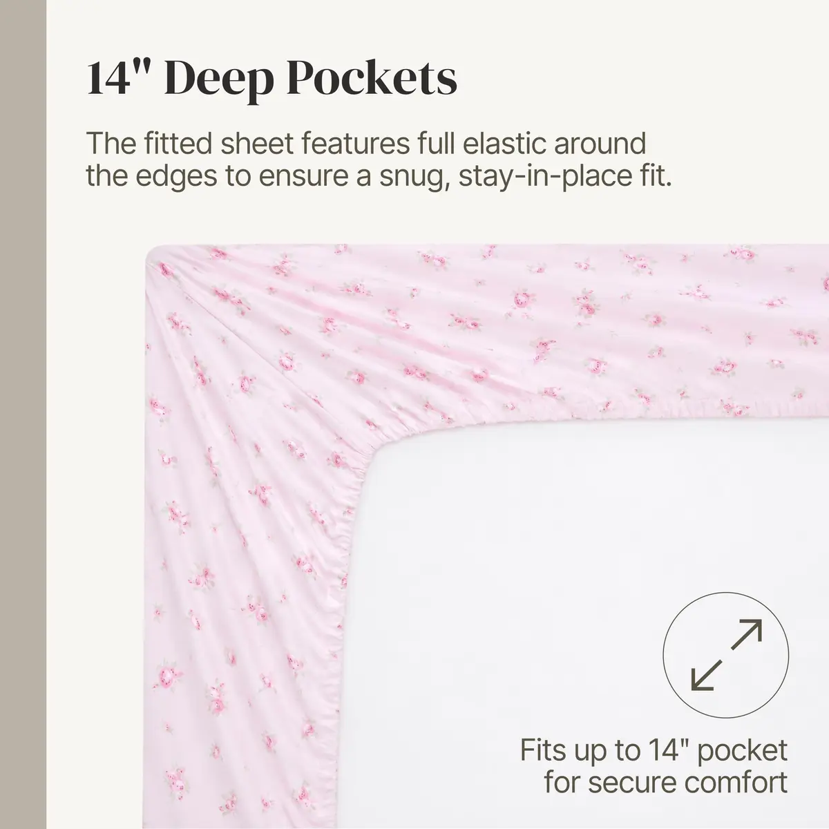 Modern Threads California King Bed Sheets Set | Ultra Soft Microfiber, Wrinkle-Free, Deep Pockets, Roses on Blush - view 6