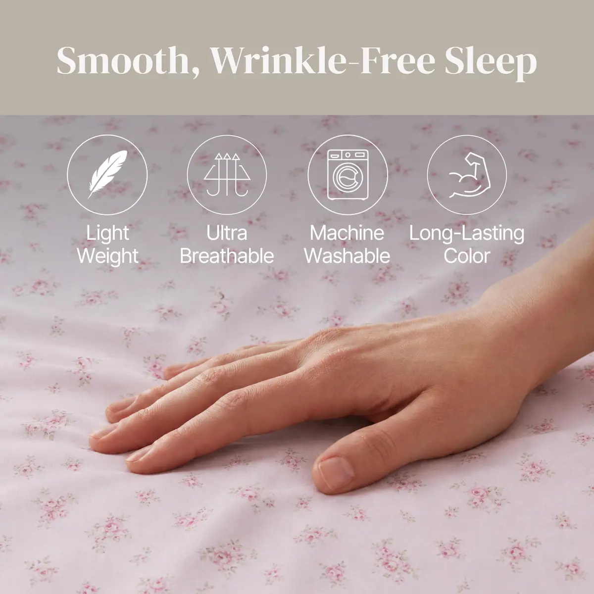 Modern Threads California King Bed Sheets Set | Ultra Soft Microfiber, Wrinkle-Free, Deep Pockets, Roses on Blush - view 7
