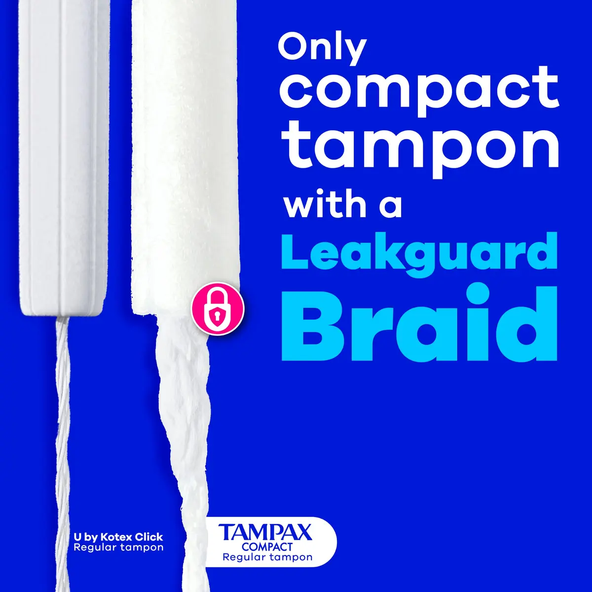 Tampax Compact Pearl Tampons Multipack Regular/Super 30 Count | LeakGuard Braid & Extendable Applicator - view 4