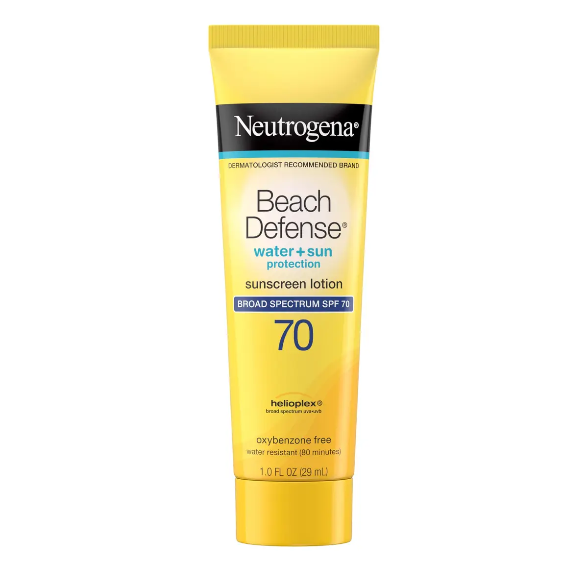 Neutrogena Beach Defense Sunscreen Lotion SPF 70, 1 oz (29.57ml), Pack of 48 | Broad Spectrum UVA/UVB Protection - main product image