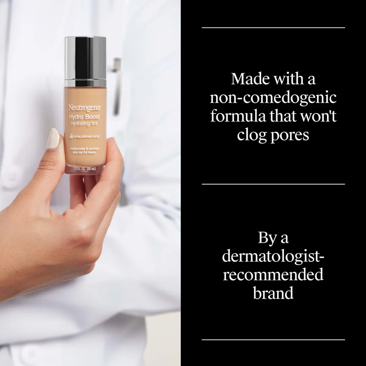 Neutrogena Hydro Boost Tint Foundation Makeup 10 Classic Ivory 1.0 fl oz | Hydrating, Oil-Free, Sheer Coverage - view 6