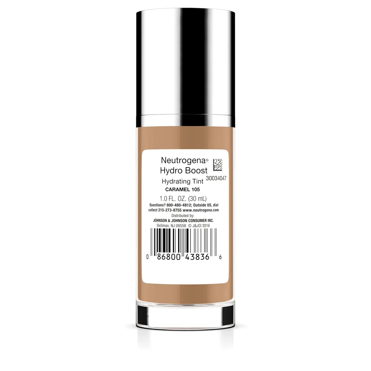 Neutrogena Hydro Boost Tint Foundation Makeup, 105 Caramel, 1.0 fl oz | Hydrating, Oil-Free for Dry Skin - view 8
