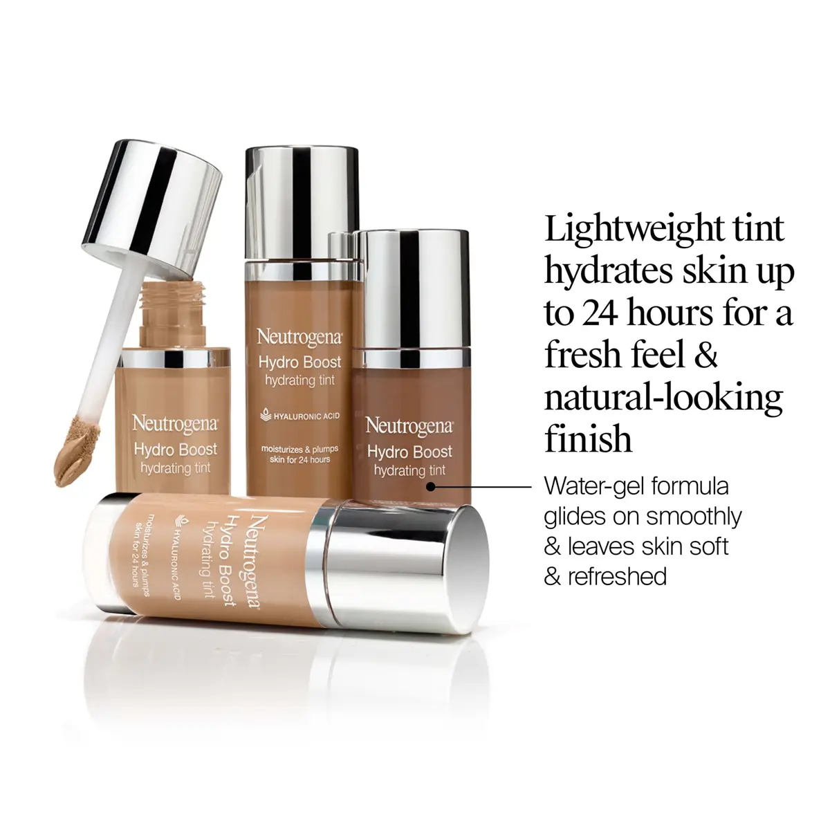 Neutrogena Hydro Boost Tint Foundation Makeup, 105 Caramel, 1.0 fl oz | Hydrating, Oil-Free for Dry Skin - view 2
