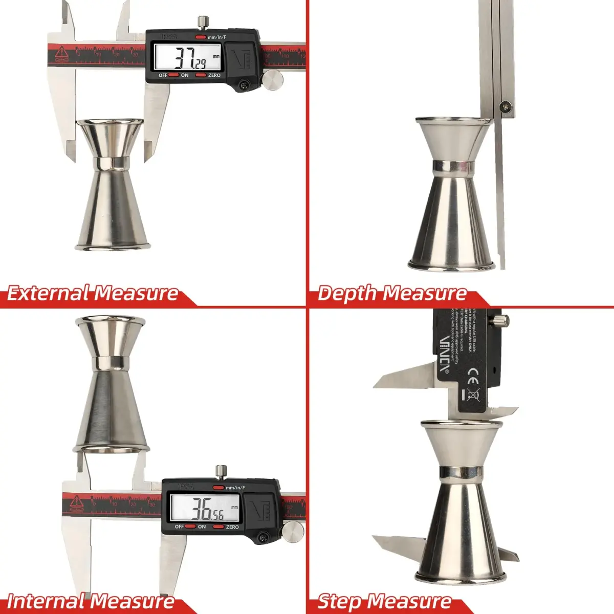 VINCA DCLA-0805 Digital Caliper 200mm (8 Inch) | IP54 Stainless Steel Precision Measurement - view 3