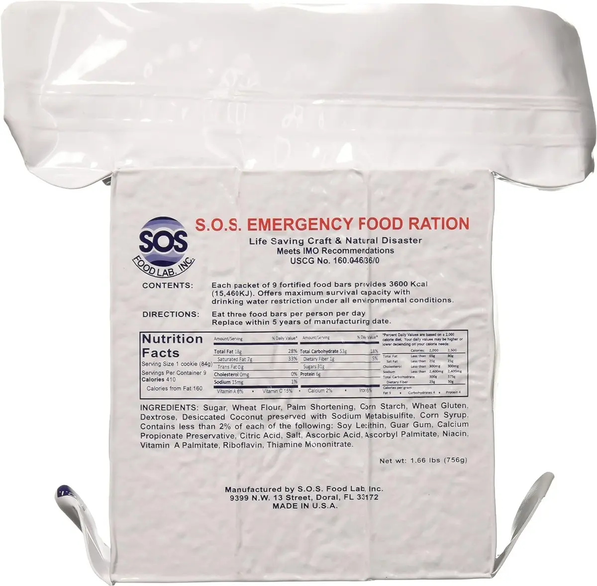 S.O.S. Rations Emergency 3600 Calorie Food Bar 2 Pack | High Energy Value for Disaster Preparedness - view 7