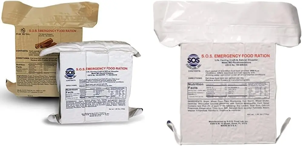 S.O.S. Rations Emergency 3600 Calorie Food Bar 2 Pack | High Energy Value for Disaster Preparedness - view 3