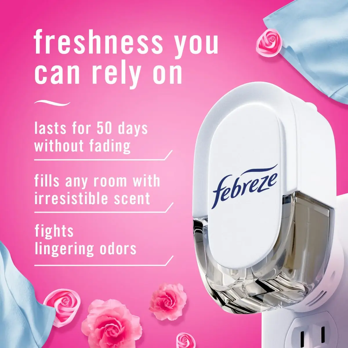 Febreze Fade Defy Plug-In Air Freshener Refills, Downy April Fresh Scent, 2.61 Fl Oz (77ml) | Lasts 50 Days on Low - view 2