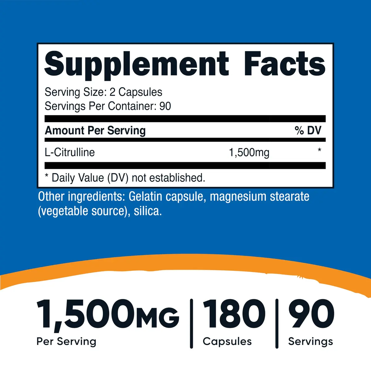 Nutricost L-Citrulline 1500mg | Gluten Free, GMO-Free Capsules for Athletes & Gym-Goers - view 2
