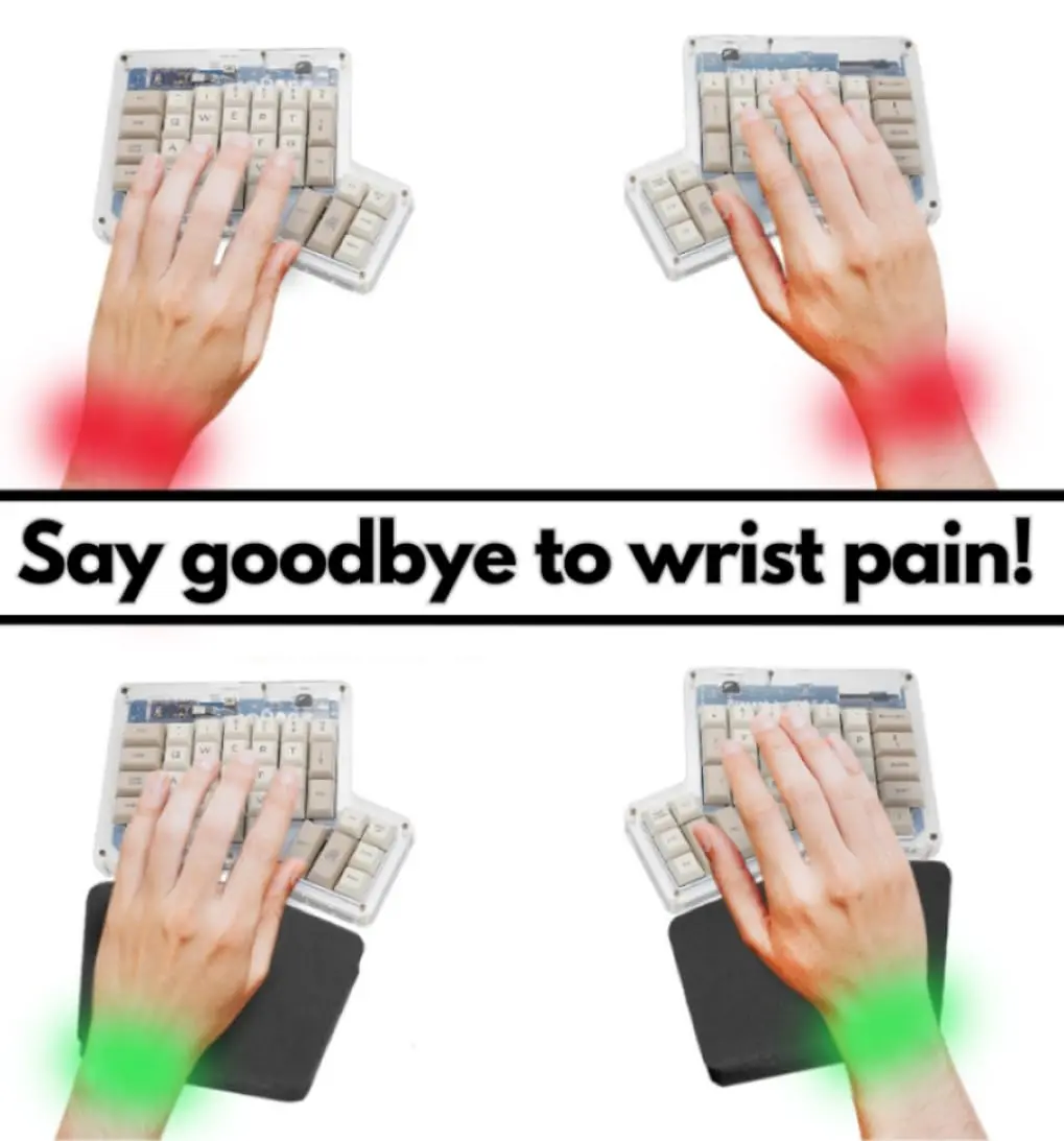 GRIFITI Fat Wrist Pad Ergodox 2 Piece Set 6.5" x 4.2" x 0.75" | Ergonomic Support for Gaming & Office Use - view 7