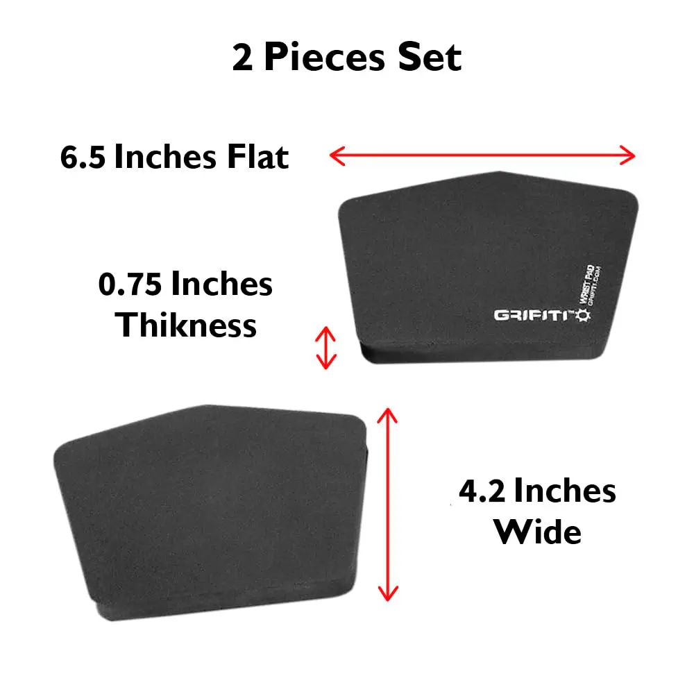 GRIFITI Fat Wrist Pad Ergodox 2 Piece Set 6.5" x 4.2" x 0.75" | Ergonomic Support for Gaming & Office Use - view 2