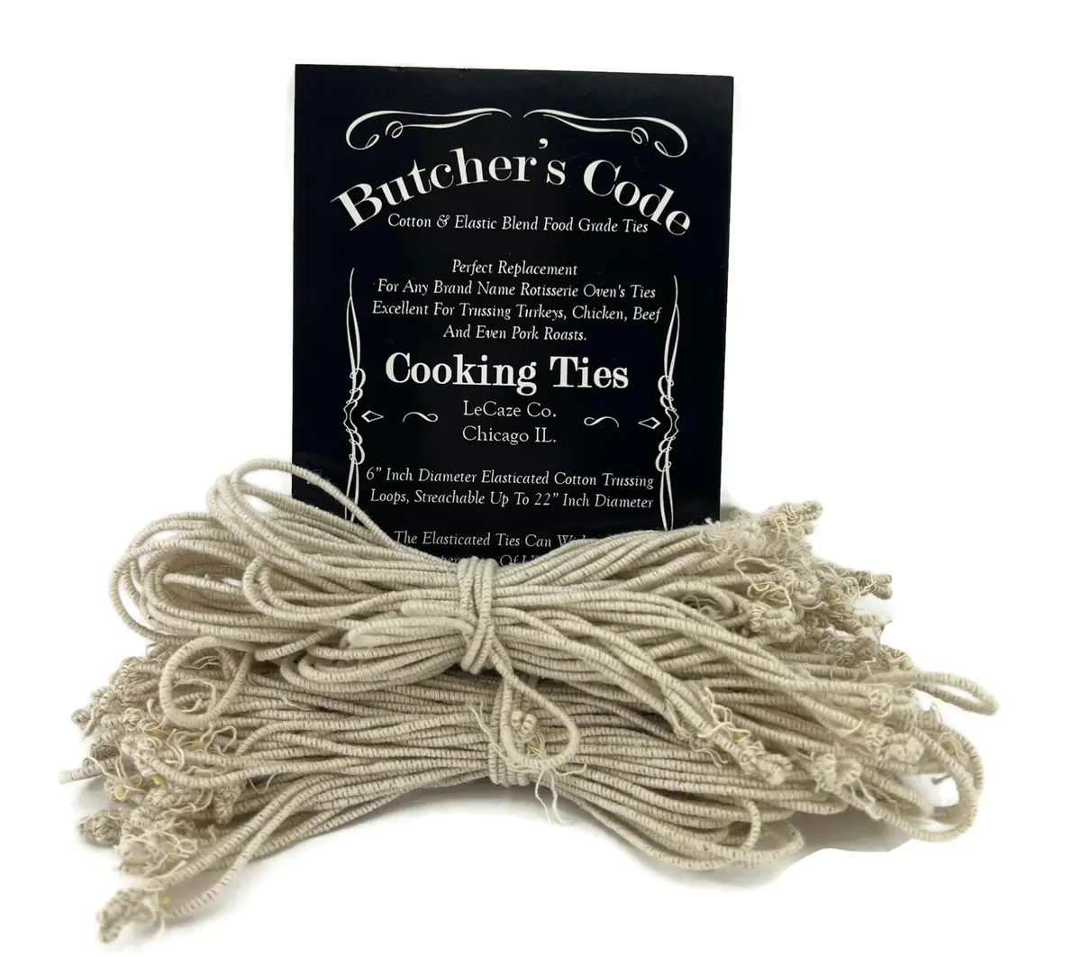 Butcher's Code Rotisserie Cooking Ties – 50 Heat-Safe Cotton Elastic Loops | Secure Poultry & Meat - view 6