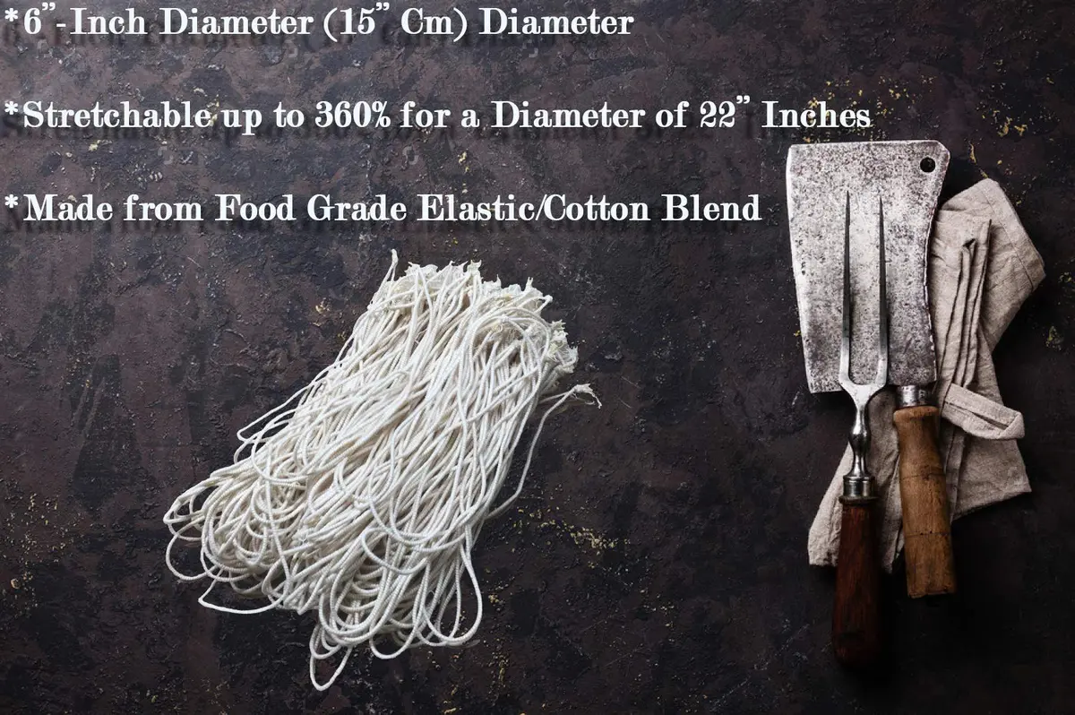 Butcher's Code Rotisserie Cooking Ties – 50 Heat-Safe Cotton Elastic Loops | Secure Poultry & Meat - view 3