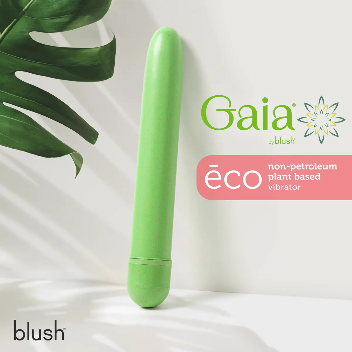 Blush Gaia® Eco 7" Slim Quiet Multispeed Vibrator, Green - view 6