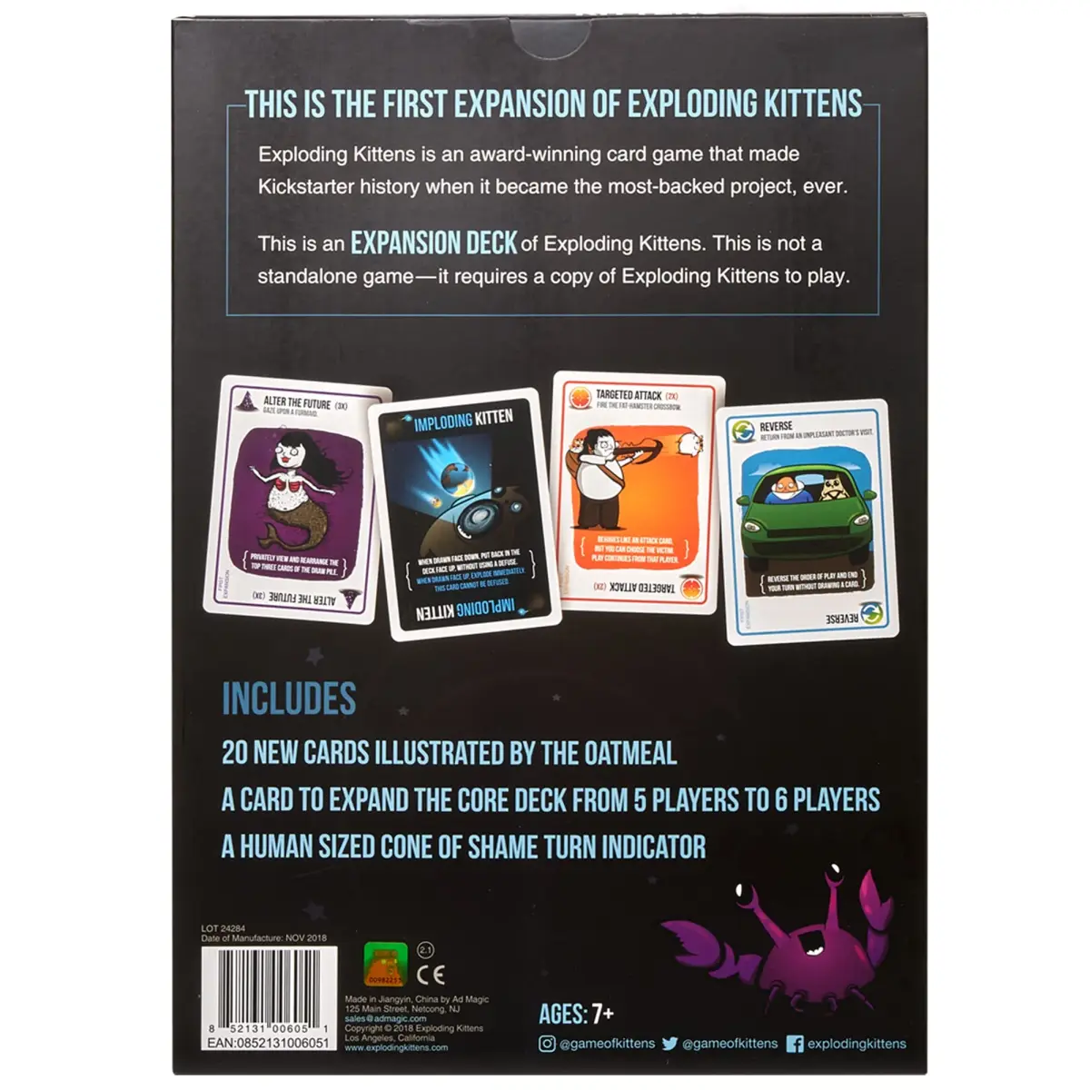 Exploding Kittens Imploding Kittens Expansion Set 20 Cards | Adds New Cards & Mechanics for 6 Players - view 5