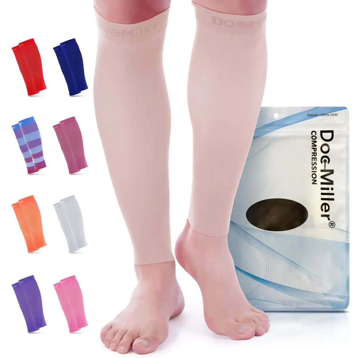 Doc Miller Compression Calf Sleeve for Men & Women 20-30mmHg | Graduated Support for Active Lifestyles - main product image