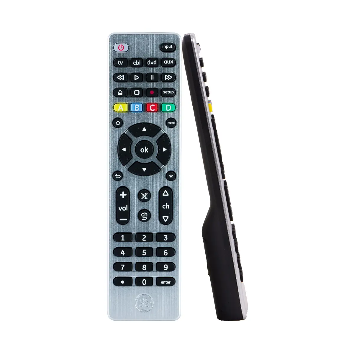 GE Designer Series 4-Device Universal Remote Control with Master Volume | Silver Finish - main product image