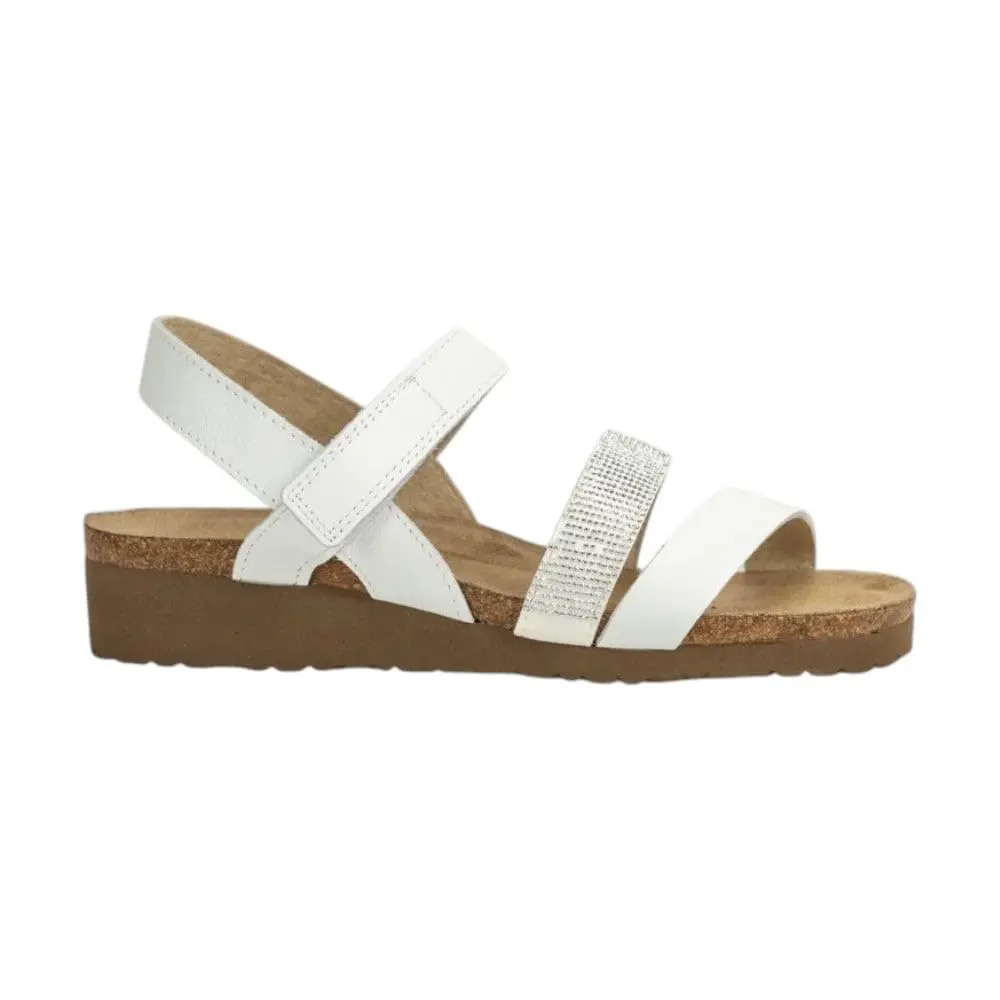 NAOT Krista Backstrap Sandal White/Silver Combo 5-5.5 M US | Supportive, Stylish, APMA Approved - main product image