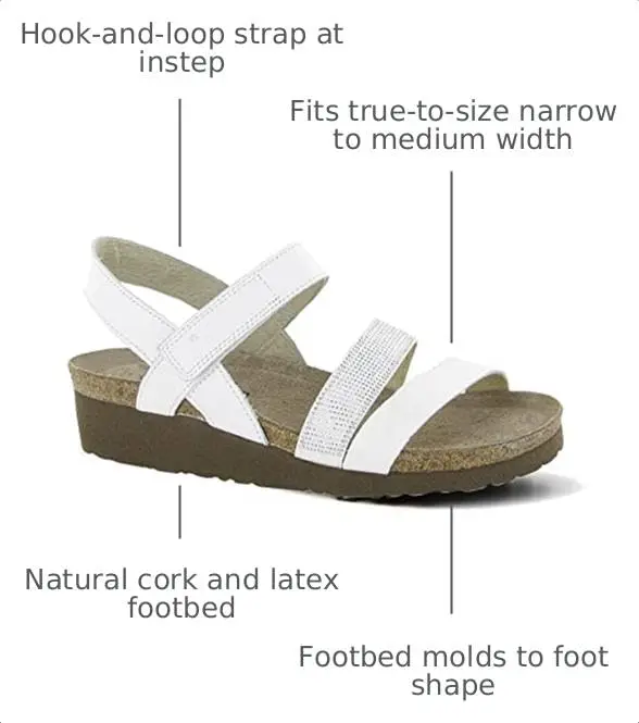 NAOT Krista Backstrap Sandal White/Silver Combo 5-5.5 M US | Supportive, Stylish, APMA Approved - view 2