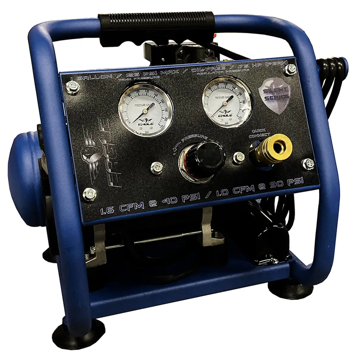 Eagle EA-2000 Silent Series 2000 Portable Air Compressor 1 Gallon | 125 PSI, MAX PSI, 115 V, Blue - main product image