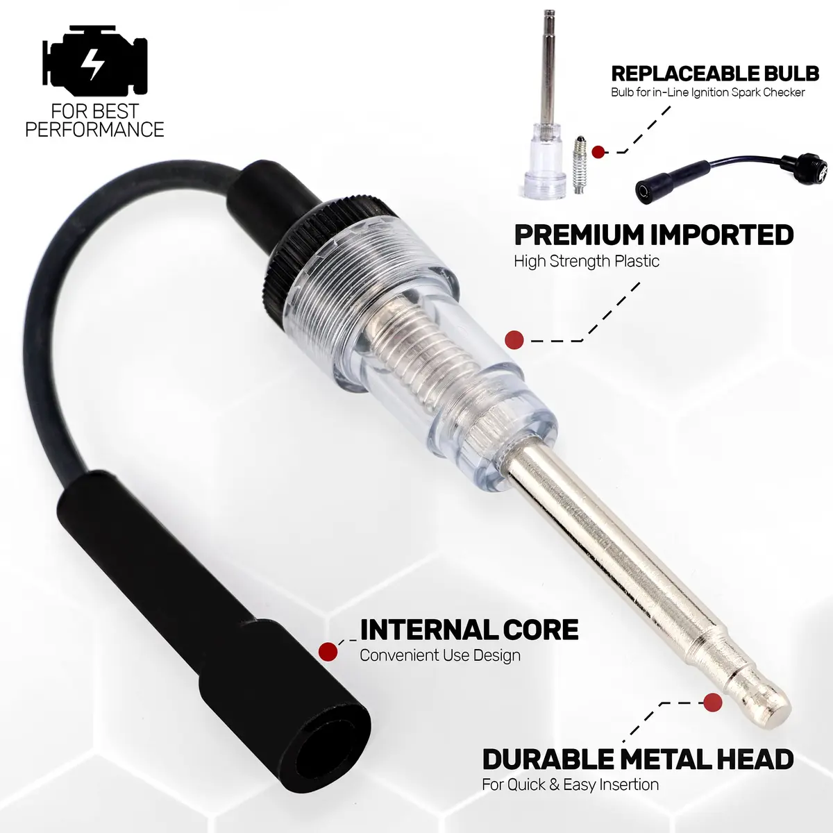 RamPro Inline Spark Tester for 6-12 Volt Engines | Automotive, Car, Lawnmower, Small & Big Internal/External Engine Diagnostic Tool - view 2
