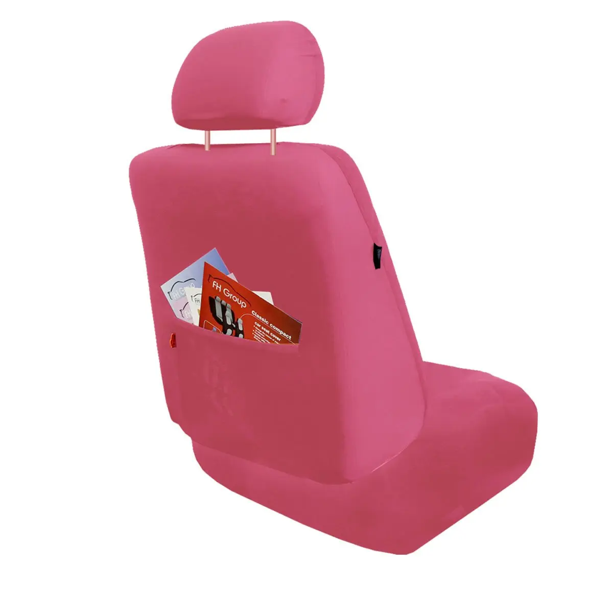 FH Group Front Set Cloth Car Seat Covers - Low Back, Universal Fit, Airbag Compatible, Pink - view 4