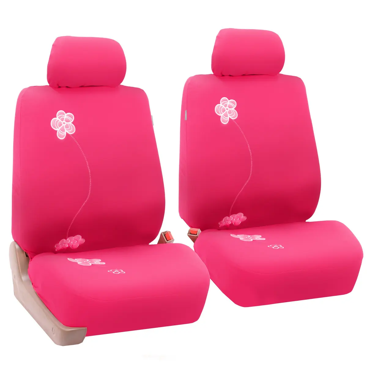 FH Group Front Set Cloth Car Seat Covers - Low Back, Universal Fit, Airbag Compatible, Pink - main product image
