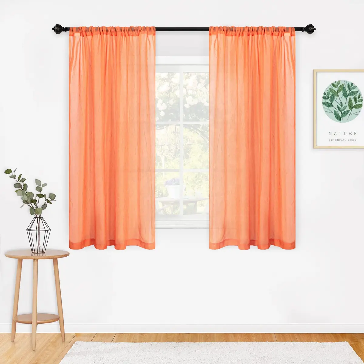 MYSKY HOME Crushed Voile Sheer Curtains 51" x 63" | Light-filtering, Durable & Stylish (70-120 chars) - main product image