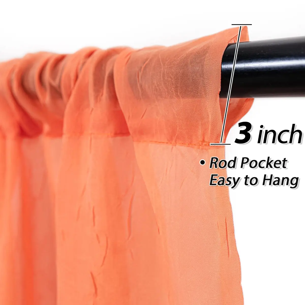 MYSKY HOME Crushed Voile Sheer Curtains 51" x 63" | Light-filtering, Durable & Stylish (70-120 chars) - view 2