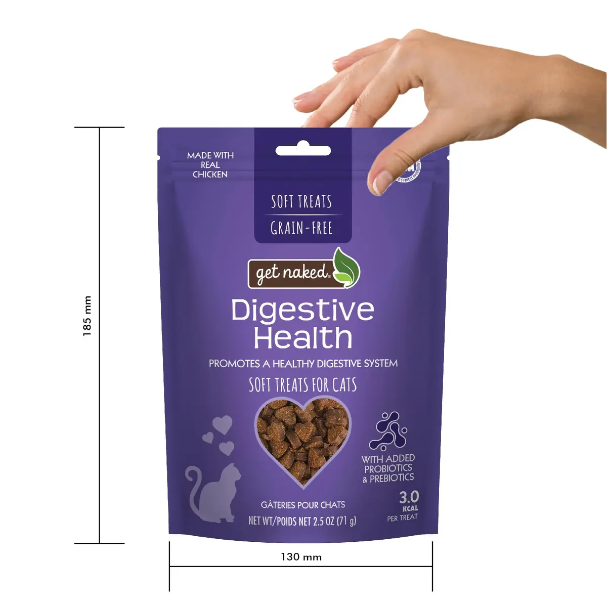 Get Naked Furball Relief Soft Cat Treats Chicken Flavor 70.8g (2.5 Oz) | Grain-Free Probiotic Support - view 7