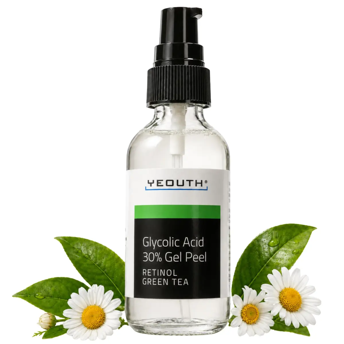 YEOUTH Glycolic Acid Face Peel 30% with Retinol & Green Tea 1oz | Brightening & Exfoliating - main product image