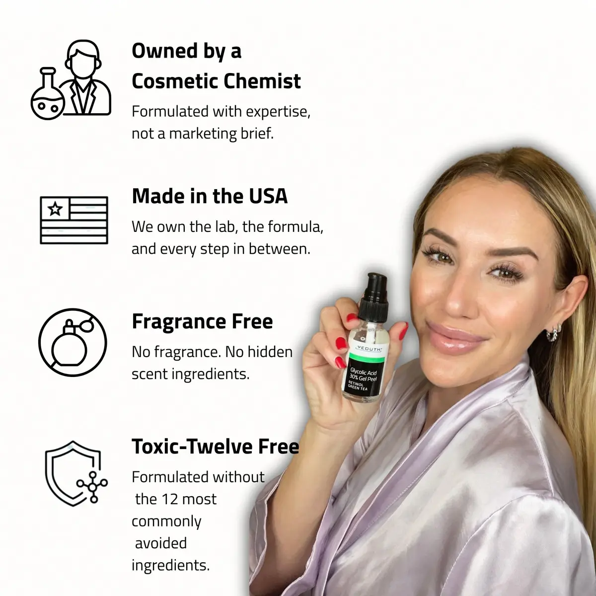 YEOUTH Glycolic Acid Face Peel 30% with Retinol & Green Tea 1oz | Brightening & Exfoliating - view 5