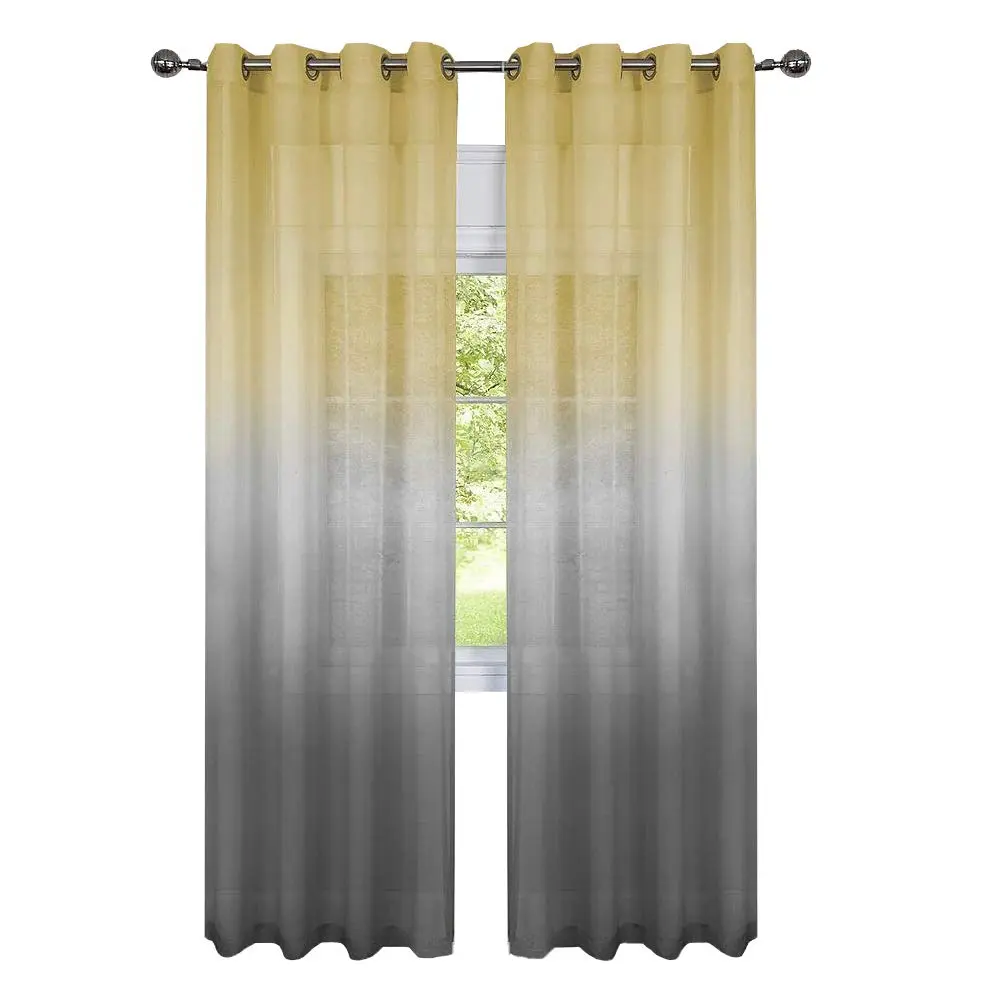 GoodGram 2 Pack Semi Sheer Ombre Grommet Curtain Panels | Assorted Colors (52x84 in) - view 2