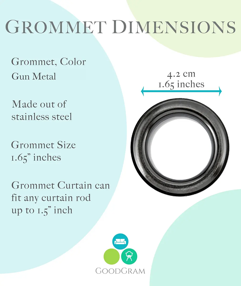 GoodGram 2 Pack Semi Sheer Ombre Grommet Curtain Panels | Assorted Colors (52x84 in) - view 3