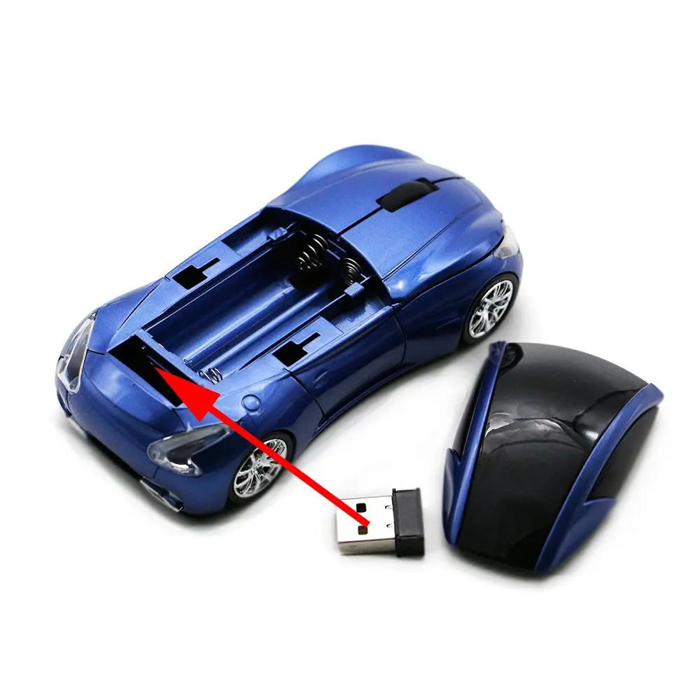 MGbeauty Sports Car Wireless Mouse | 1600 DPI Optical Gaming Mouse for PC & MAC (Blue, 11.2cm) - view 5