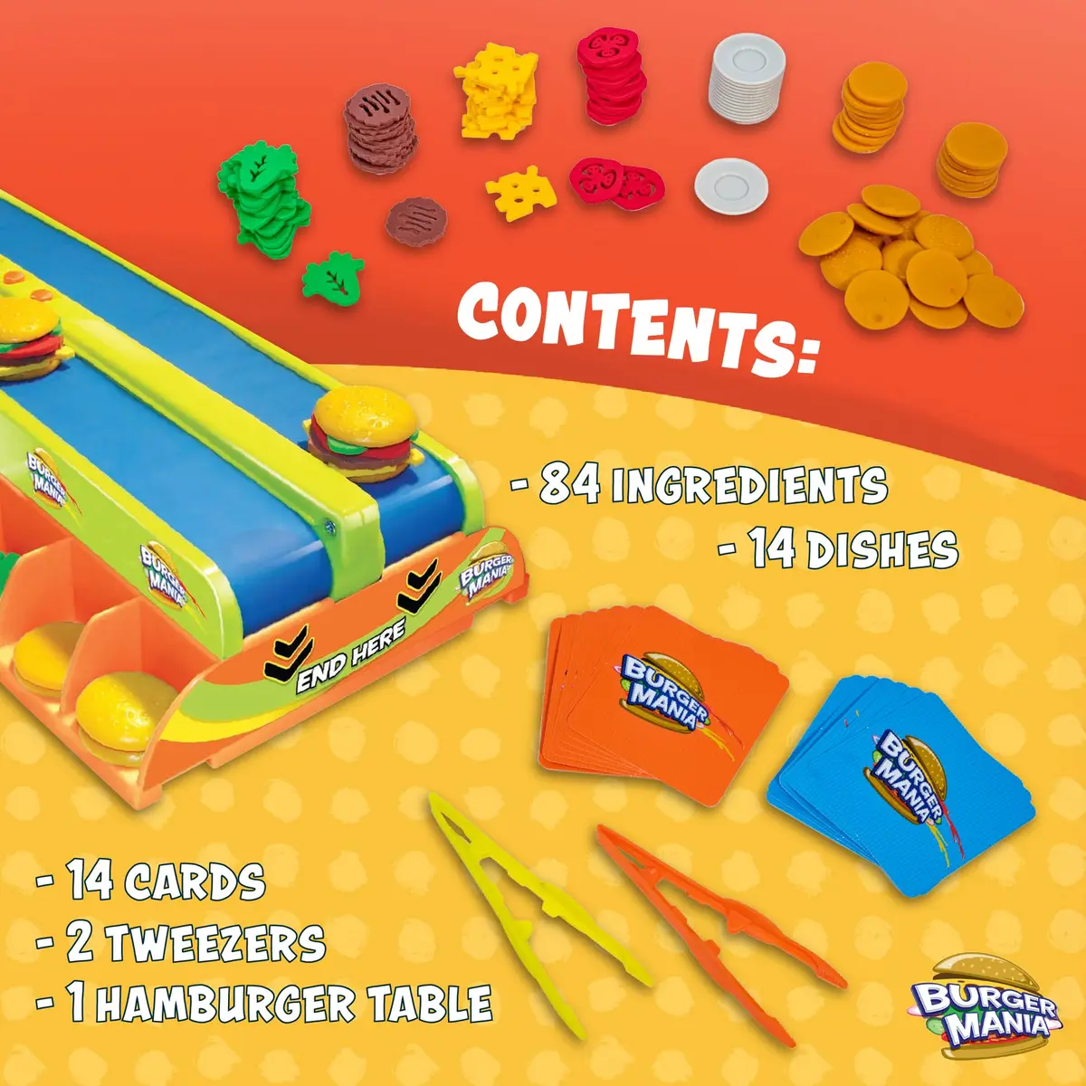 Fotorama Burger Mania Fast-Paced Conveyor Belt Building Game for Kids Ages 6 & Up | Improves Fine Motor Skills - view 4